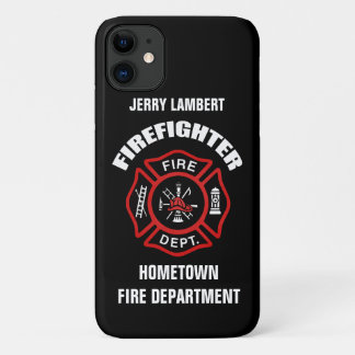 Coque iPhone 11 Modèle du nom du pompier
