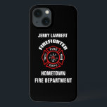 Case-Mate iPhone Case Modèle du nom du pompier<br><div class="desc">Logo du Red Fire Department. Personnalisez avec votre nom et votre département. Idéal pour les pompiers et les premiers répondants.</div>