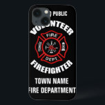Case-Mate iPhone Case Modèle du nom du pompier volontaire<br><div class="desc">Logo du Red Fire Department. Personnalisez avec votre nom et votre département. Idéal pour les pompiers volontaires et les premiers intervenants.</div>