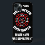 Case-Mate iPhone Case Modèle du nom du pompier volontaire<br><div class="desc">Logo du Red Fire Department. Personnalisez avec votre nom et votre département. Idéal pour les pompiers volontaires et les premiers intervenants.</div>