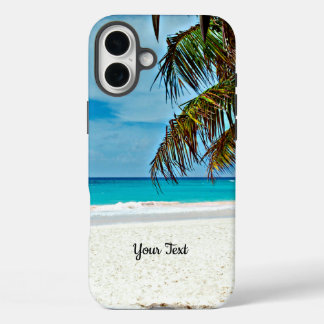 Coque Pour iPhone 16 Plus Modèle du Paradis tropical, personnalisation