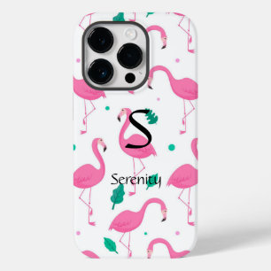 Coque Case-Mate iPhone Modèle flamingo Monogramme et nom Personnalisé