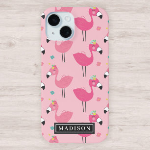 Coque Case-Mate iPhone Modèle Flamingo rose Nom personnalisé Modèle