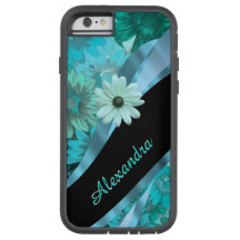 Modèle floral bleu aqua personnalisé