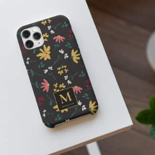 Coque Case-Mate iPhone Modèle floral coloré noir personnalisé