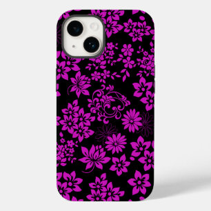 Coque Case-Mate iPhone Modèle floral D02.pink.b BG noir