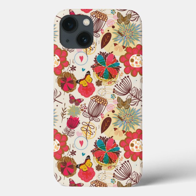 Coques Case-Mate iPhone Modèle floral dans style rétro 4 (Verso)