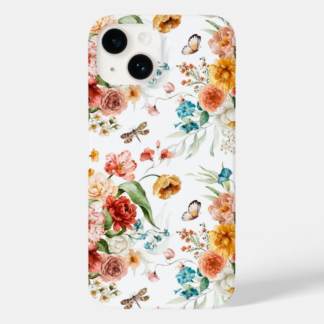 Coques Case-Mate iPhone Modèle floral du jardin (Verso)