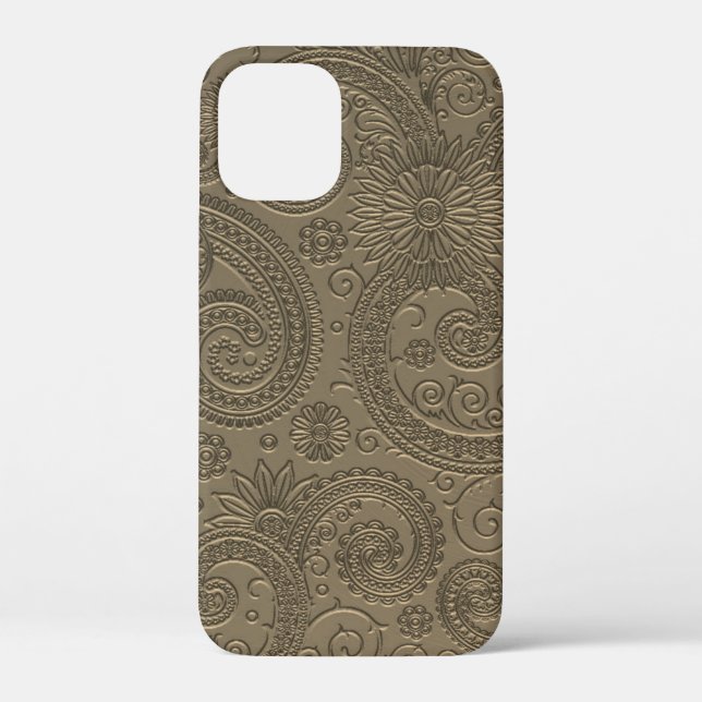 Coques Case-Mate iPhone Modèle Floral Etched Or Étché (Verso)