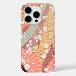 Coque iPhone 16 Pro Modèle floral japonais Kimono