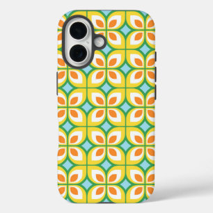 Coque Pour iPhone 16 Modèle Floral Moderne Du Milieu Du Siècle Rétro