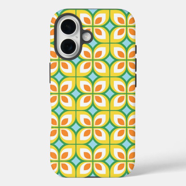 Coques Case-Mate iPhone Modèle Floral Moderne Du Milieu Du Siècle Rétro (Verso)