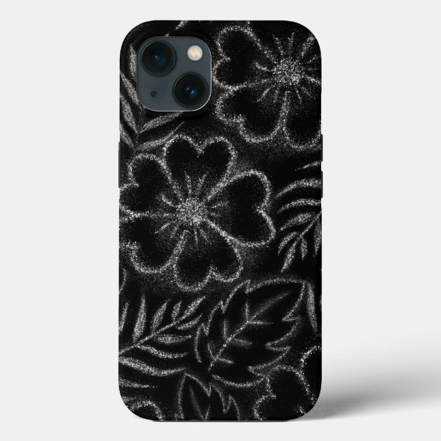 Coques Case-Mate iPhone Modèle floral noir et blanc (Verso)