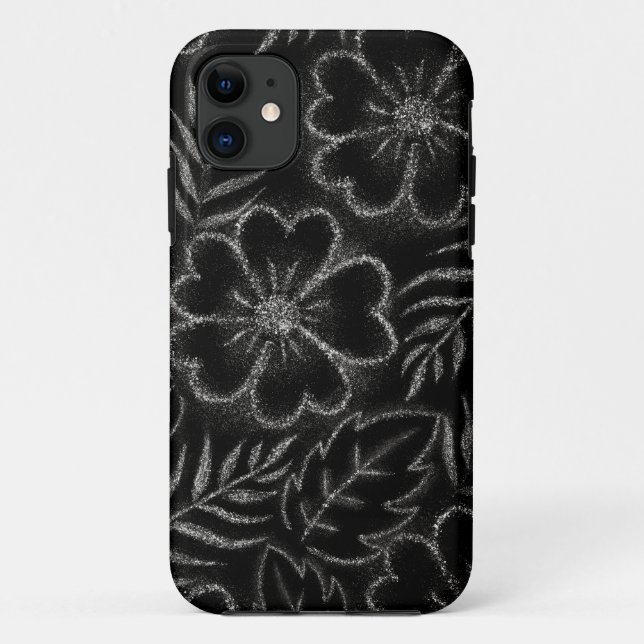 Coques Case-Mate iPhone Modèle floral noir et blanc (Dos)