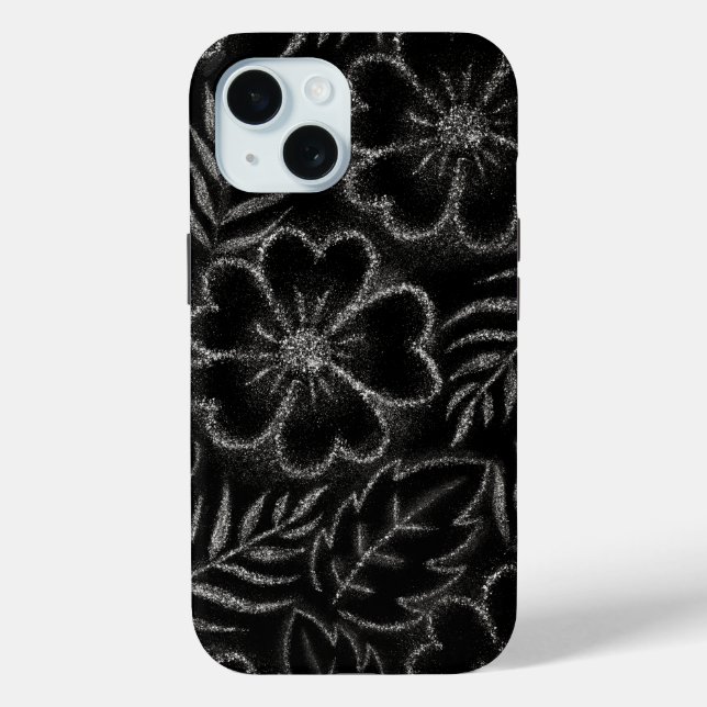 Coques Case-Mate iPhone Modèle floral noir et blanc (Verso)