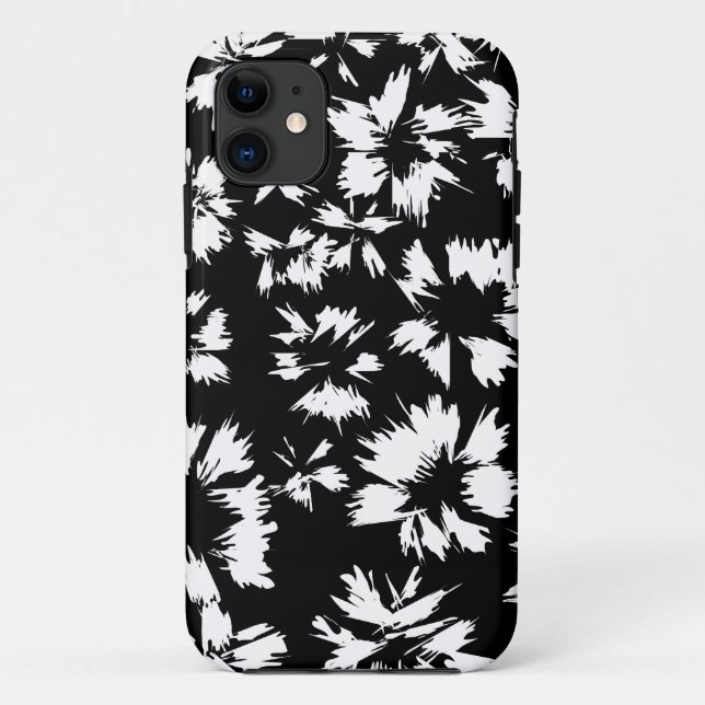 Coques Case-Mate iPhone Modèle floral noir et blanc (Dos)