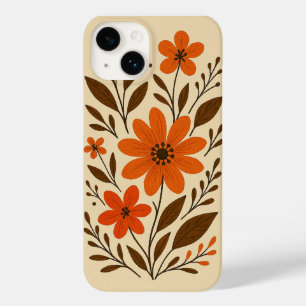 Coque Case-Mate iPhone Modèle Floral Orange Rétro