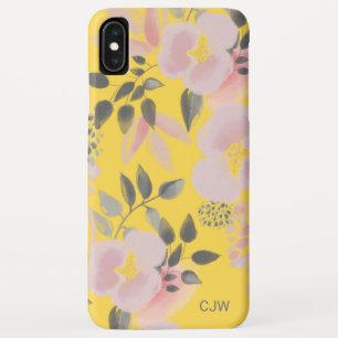 Case-Mate iPhone Case Modèle floral rose jaune élégant avec monogramme