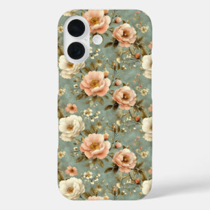 Coque Pour iPhone 16 Modèle Floral rose vintage