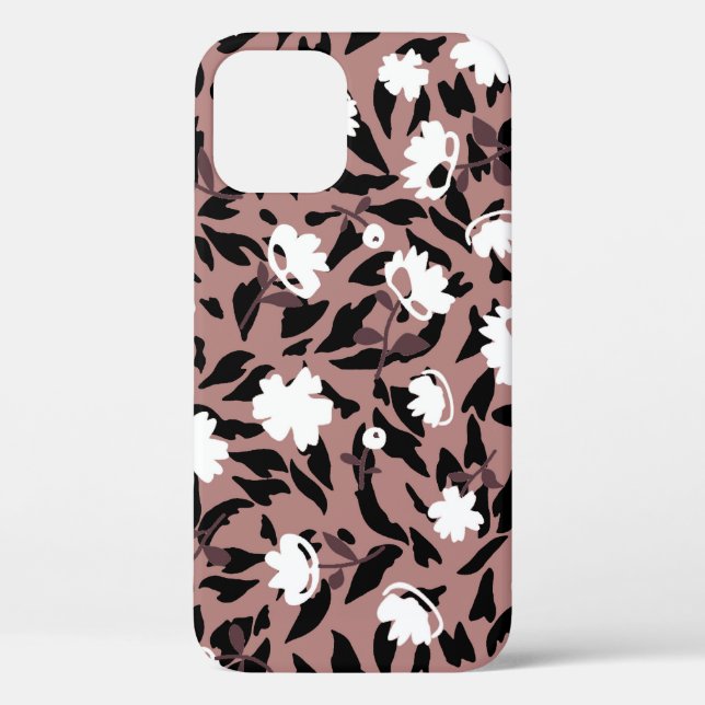 Coques Case-Mate iPhone Modèle floral sur arrière - plan léopard. (Verso)