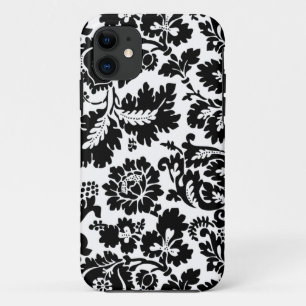 Coque iPhone 11 Modèle floral vénitien noir et blanc de William Mo