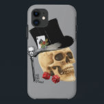 Etui iPhone Case-Mate Modèle gothique de tatouage crâne de joueur<br><div class="desc">Amusant gothique mariage marié jeu homme crâne avec dés et as de cartes de pique conception, facilement changer la couleur arrière - plan d'une gamme de plus de 200 couleurs arrière - plans différentes facilement ajouter votre propre texte pour faire un gothique unique, steampunk, rock, jeu, tatouage ou biker, produit...</div>