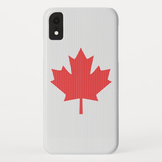 Coques Case-Mate iPhone Modèle Knit Maple Leaf Tricot Motif (Dos)