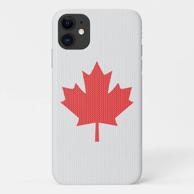 Coques Case-Mate iPhone Modèle Knit Maple Leaf Tricot Motif (Dos)