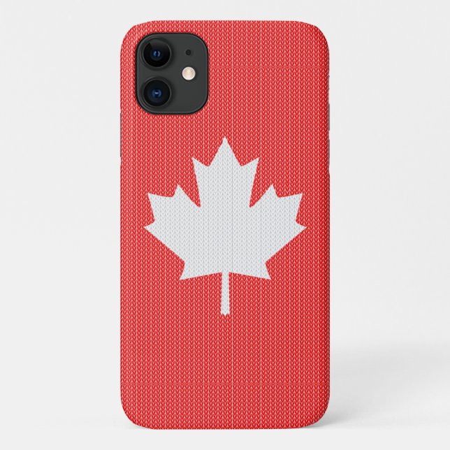 Coques Case-Mate iPhone Modèle Knit Maple Leaf Tricot Motif (Dos)