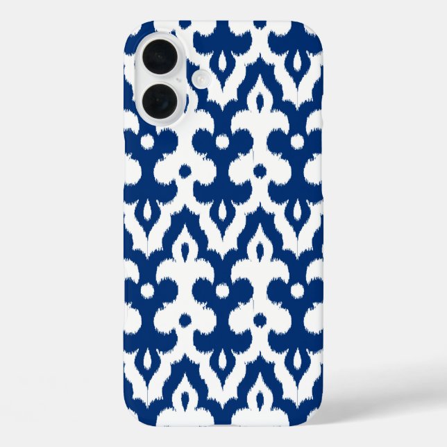 Coques Case-Mate iPhone Modèle marocain Ikat Damask, Cobalt bleu & blanc (Verso)