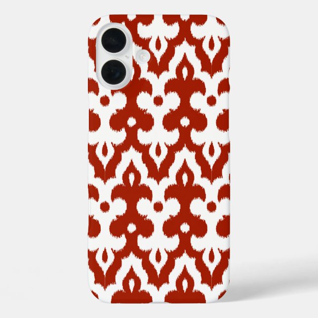 Coques Case-Mate iPhone Modèle marocain Ikat Damask, Rouge profond et blan (Verso)
