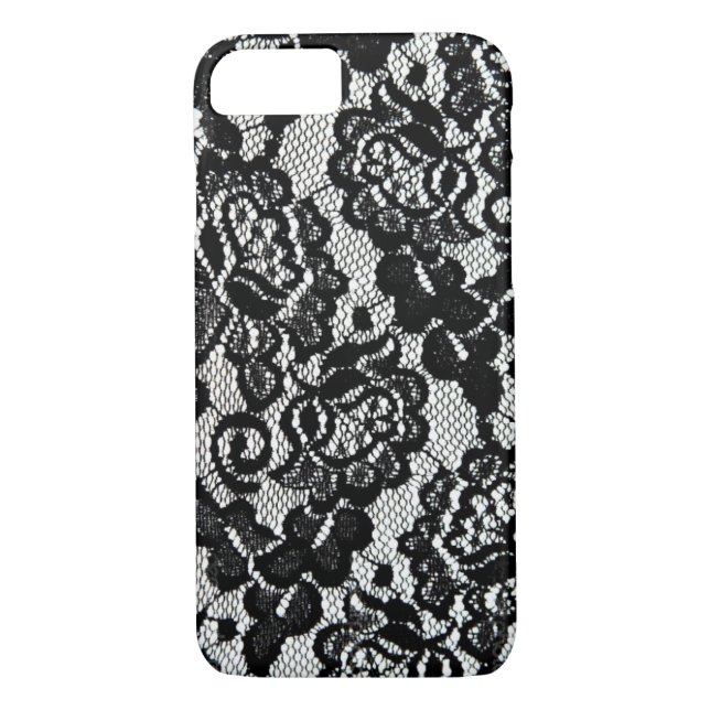 Coques Case-Mate iPhone Modèle noir romantique de dentelle (Dos)