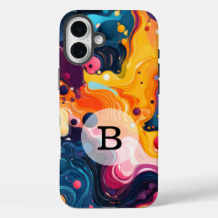 Coque Pour iPhone 16 Plus Modèle personnalisé motif ondulé vibrant