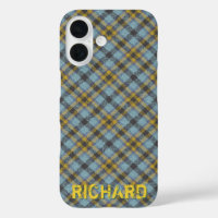 Modèle Plaid Blue et Gold Name