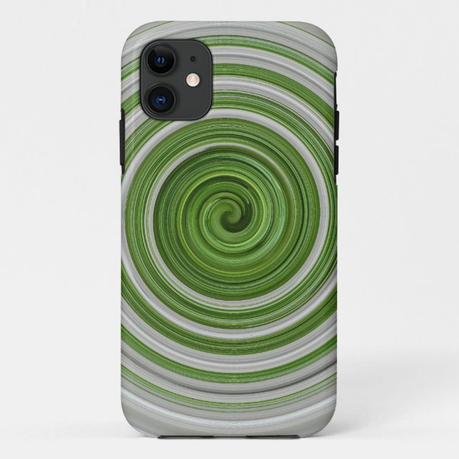 Coques Case-Mate iPhone Modèle spiralé vert-blanc (Dos)