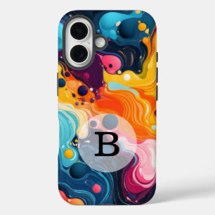 Coque Pour iPhone 16 Modèle vibrant personnalisé à motif ondulé