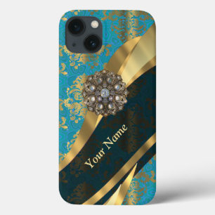 Etui iPhone 13 Modèle vintage bleu clair personnalisé
