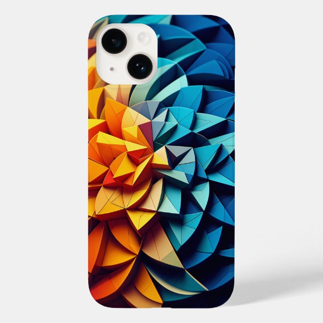 Coques Case-Mate iPhone Modern 3D Geometric Lotus Phone Case Vibrant Blue (Verso)