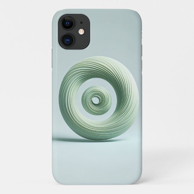 Coques Case-Mate iPhone Modern 3D Spiral Torus Sculpture - Minimalist Mint (Dos)