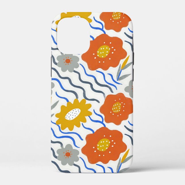 Coques Case-Mate iPhone Modern Abstract Flowers Boho Wavy (Verso)