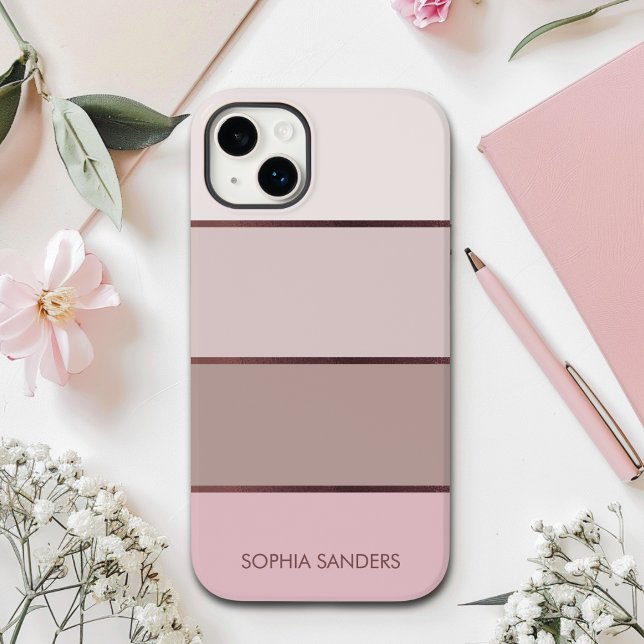Coques Case-Mate iPhone Modern band | Elegant Pastel Pink for her (Créateur téléchargé)