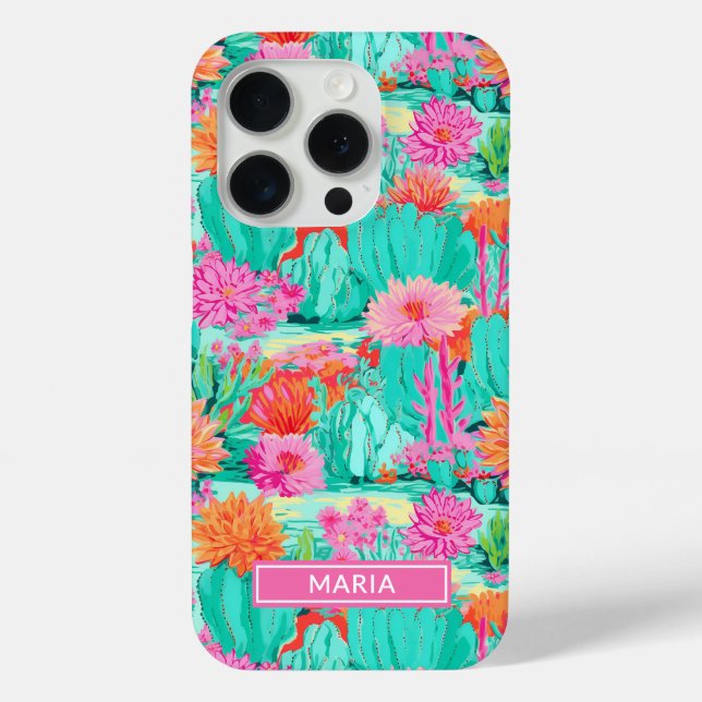 Coques Case-Mate iPhone Modern Blooming Cacti Personalized (Verso)