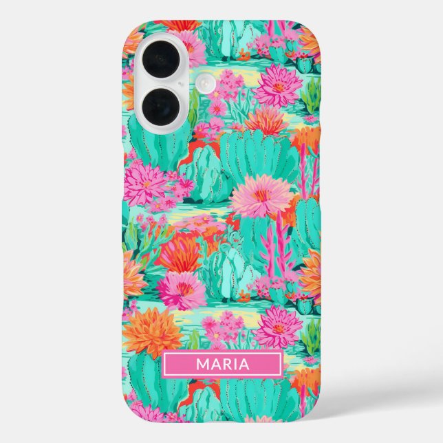 Coques Case-Mate iPhone Modern Blooming Cacti Personalized (Verso)