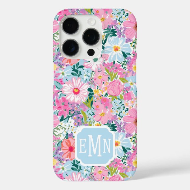 Coques Case-Mate iPhone Modern Colorful Garden Monogrammed (Verso)
