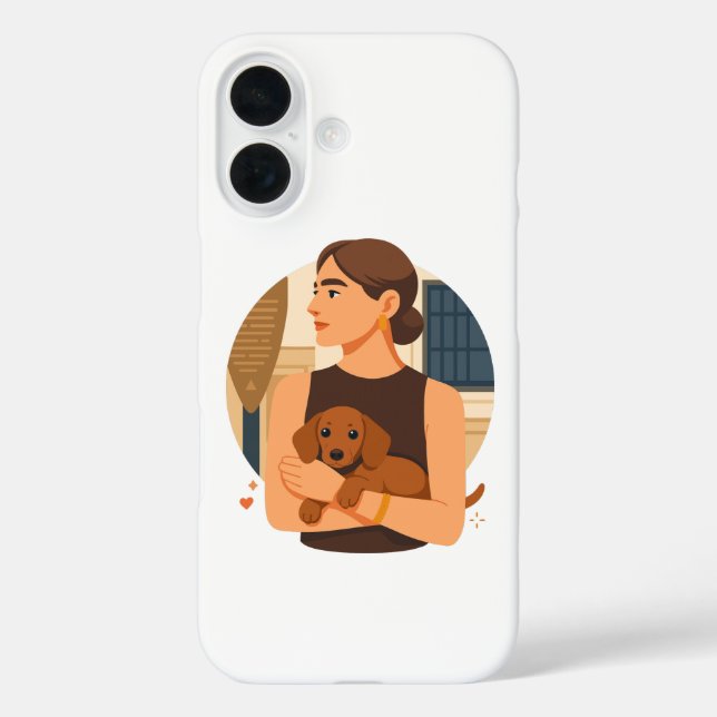 Coques Case-Mate iPhone Modern Dog Mom Aesthetic With Cute Puppy (Verso)