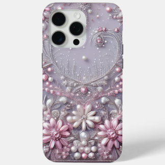 Coque Case-Mate iPhone Modern elegant cute purple pearls Valentine’s Day