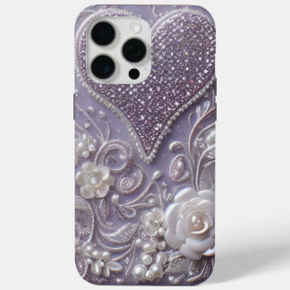 Coque Case-Mate iPhone Modern elegant cute purple pearls Valentine’s Day