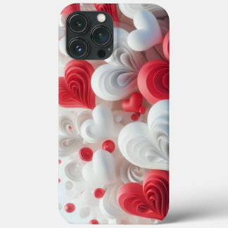 Case-Mate iPhone Case Modern elegant pink white heart valentine