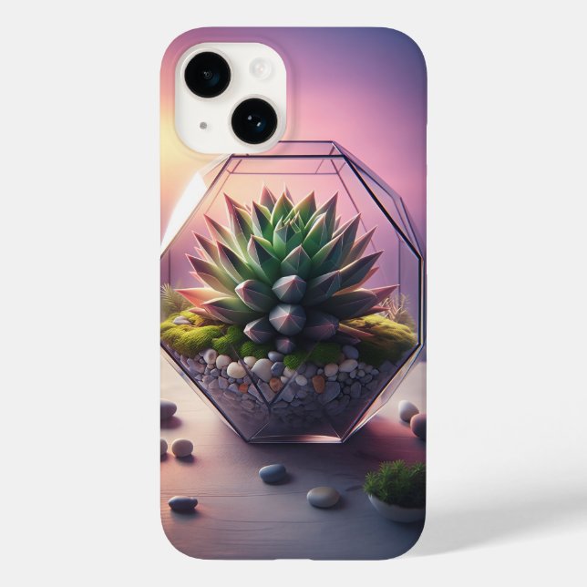 Coques Case-Mate iPhone Modern Geometric Succulent Terrarium - Minimalist  (Verso)