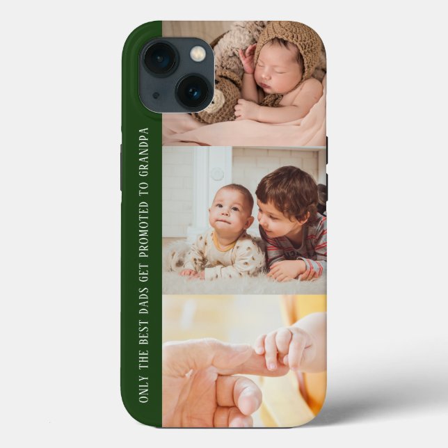 Coques Case-Mate iPhone Modern Green 3 Photo Collage pour grand-père (Verso)